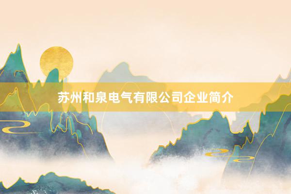 苏州和泉电气有限公司企业简介