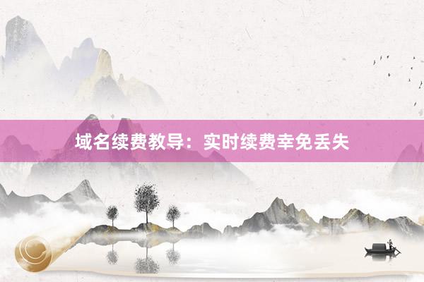 域名续费教导：实时续费幸免丢失