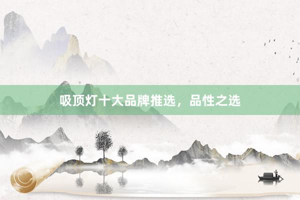 吸顶灯十大品牌推选，品性之选